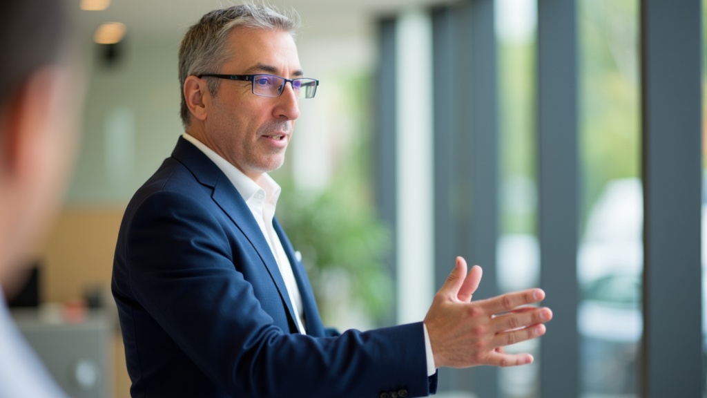 Executive facilitator leading a room